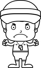 Cartoon Angry Lifeguard Boy