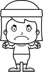Cartoon Angry Fitness Girl