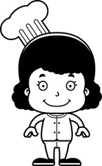 Cartoon Smiling Chef Girl