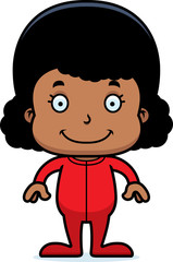 Cartoon Smiling Girl In Pajamas