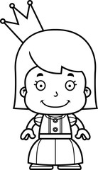 Cartoon Smiling Princess Girl