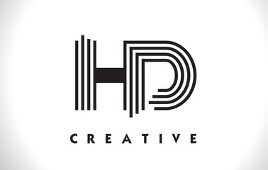 Obraz premium HD Logo Letter With Black Lines Design. Line Letter Vector Illustration