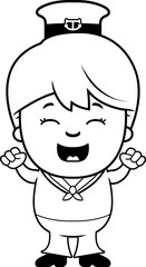 Cartoon Sailor Celebrating