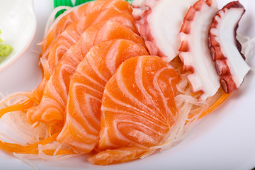 Salmon and Octopus sashimi