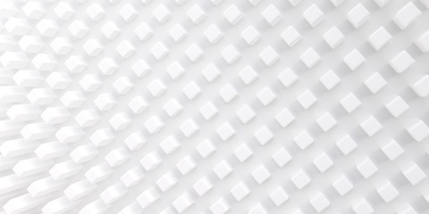 Abstract background of three-dimensional geometrical shapes. White texture with soft shadows.