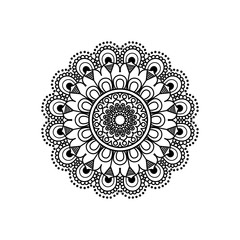 monochromatic flower mandala vintage decorative ornament vector illustration