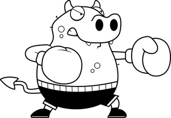 Cartoon Devil Boxing