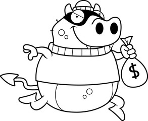 Cartoon Devil Burglar