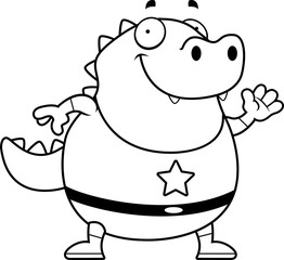 Cartoon Superhero Lizard