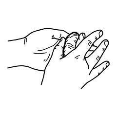 hand of asian chef mould sushi - vector illustration sketch hand drawn with black lines, isolated on white background