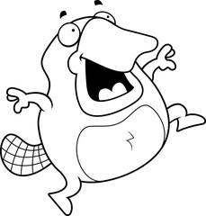 Cartoon Platypus Jumping