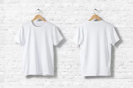 Black T-Shirt Mock-up on wooden hanger, front and rear side view. High  resolution. in 2023