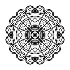 monochrome flower mandala vintage decorative ornament vector illustration