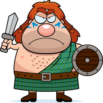 Angry Cartoon Celtic Warrior