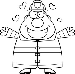 Cartoon Fireman Hug