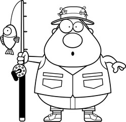 Surprised Cartoon Fisherman