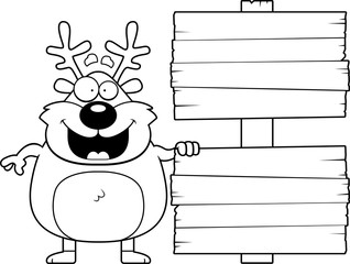 Cartoon Reindeer Sign