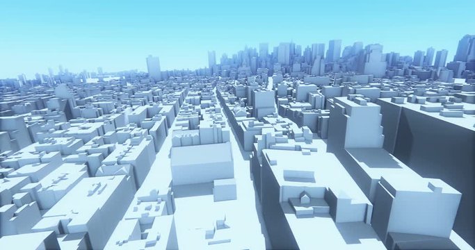 4k abstract urban business construction,flying over 3D Virtual Geometric City Office Buildings,aerial view of NewYork,web tech.