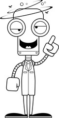 Cartoon Drunk Scientist Robot