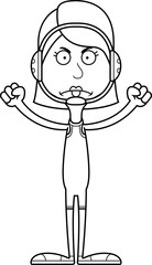 Cartoon Angry Wrestler Woman