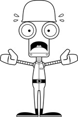 Cartoon Scared Soldier Robot