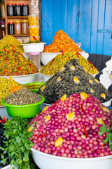 assorted olives on market in morocco
