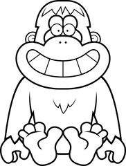 Cartoon Orangutan Sitting
