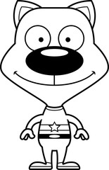 Cartoon Smiling Superhero Kitten