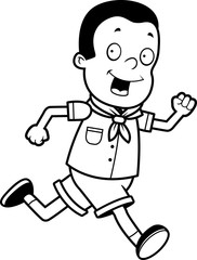 Boy Scout Running