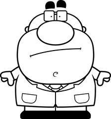 Cartoon Scientist Bored
