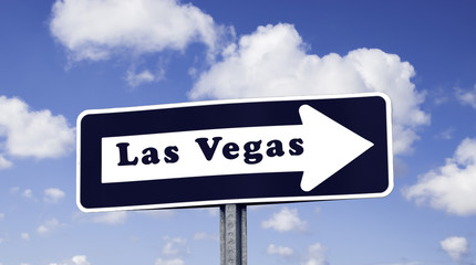 Fototapeta premium Las Vegas road sign arrow.
