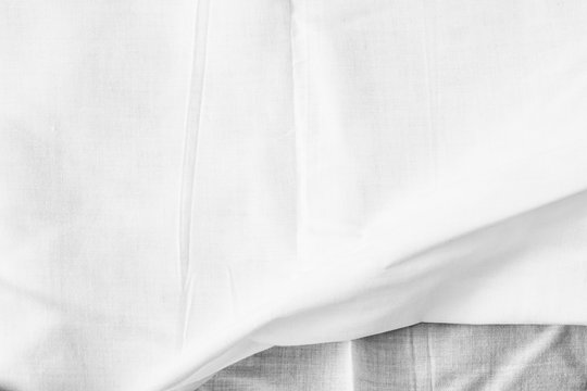 White Crumpled Sheet Fabric Texture