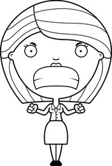 Angry Cartoon Business Woman