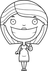 Cartoon Pregnant Woman Thumbs Up
