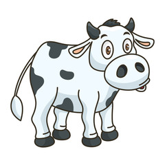 Fototapeta premium a vector illustration of cute cow with white background