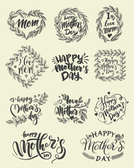 Lettering set for Happy Mother's Day card.
