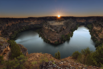 Sunrise over Duraton River in Segovia, Spain