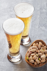 Lager beer and nuts
