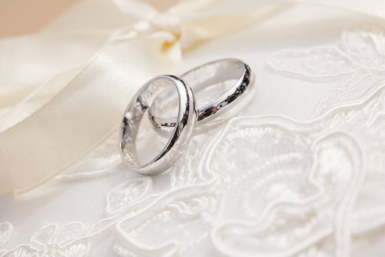 Wedding rings on beautiful background