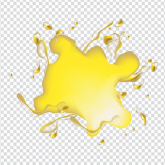 Vector liquid splash template yellow