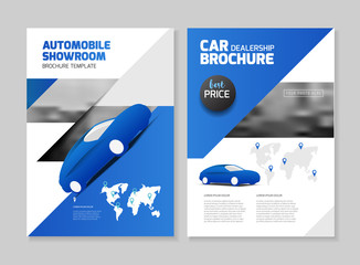 Car dealership brochure. Automobile showroom