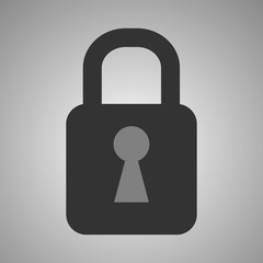 Dark Lock Icon Vector Isolated, Concept Security - Privacy