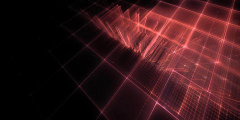 Abstract background element. Fractal graphics series. Three-dimensional composition of repeating grids. Information technology concept.