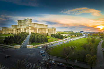 Fototapeta na wymiar The Palace of the Parliament, Bucharest, Romania.