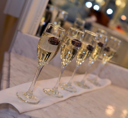 Champagne Toast with Raspberries