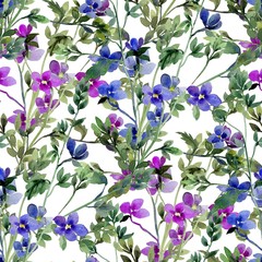 Fototapeta na wymiar Blue small spring flowers,image seamless pattern 