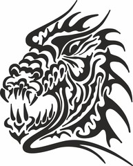 Голова дракона на белом фоне