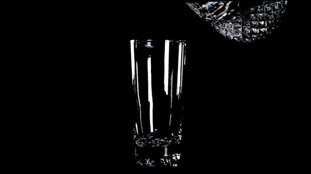 Slow motion - glass of water