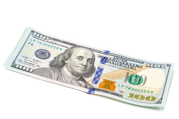 Money dollars usa on a white background