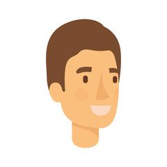 colorful silhouette of man face with light brown hair and short vector illustration